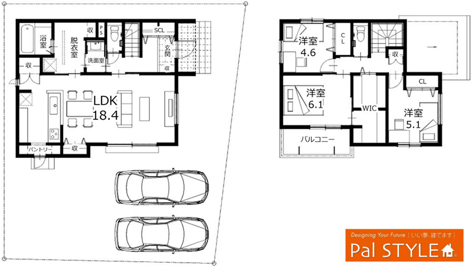 新築住宅情報 姫路市勝原区熊見 4号地 デザイナーズハウス 間取り図