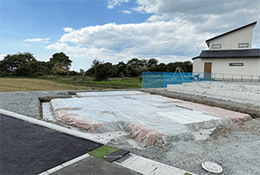 建築中の家 明石でお庭、借景、広さ、と自由に注文住宅