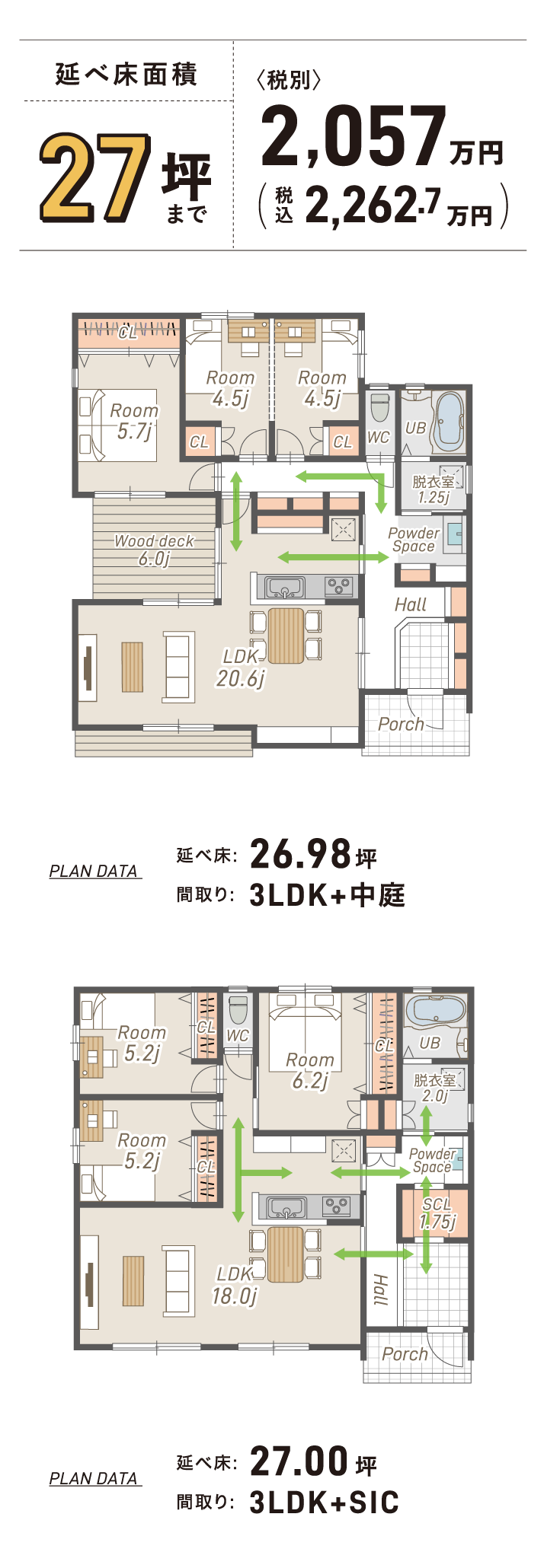 延べ床面積27坪まで