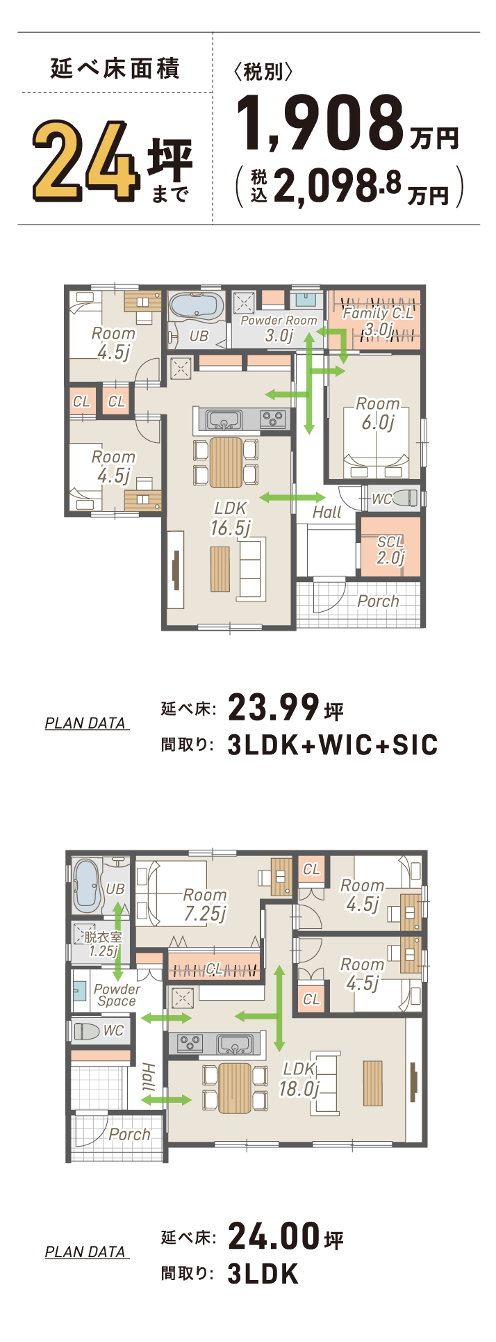 延べ床面積24坪まで