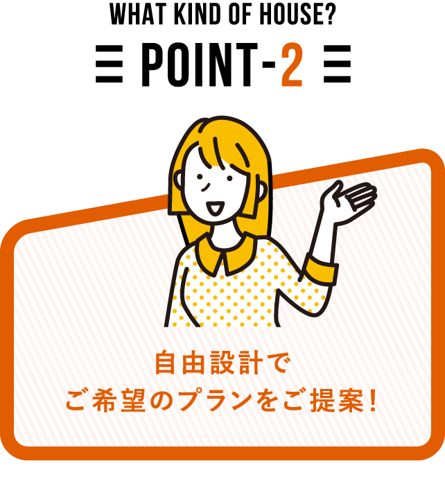 POINT2 自由設計でご希望のプランをご提案！